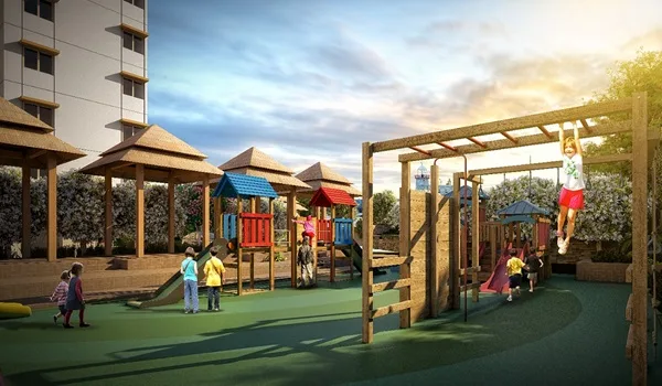Children's play area in a gated residential community in Indore