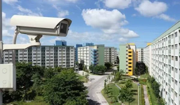 CCTV surveillance and gated security at a residential plotted community